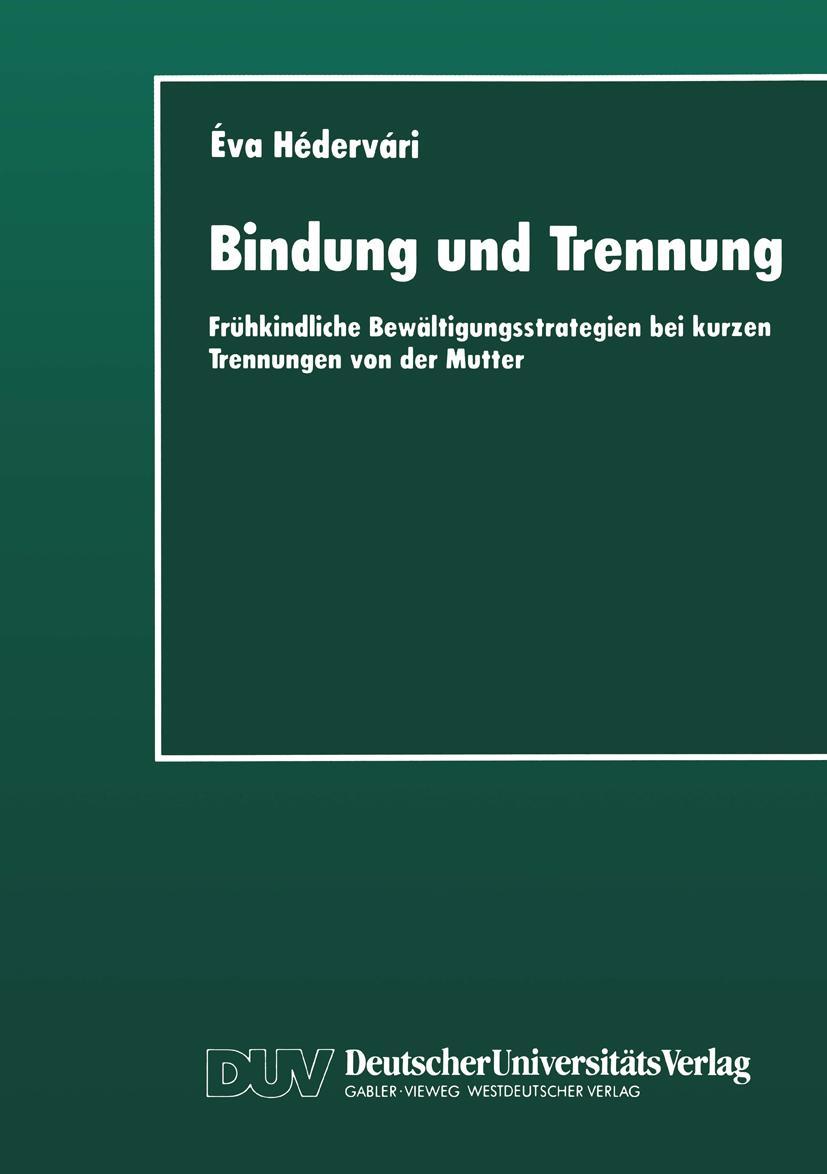 Vorderes Coverbild Bindung und Trennung