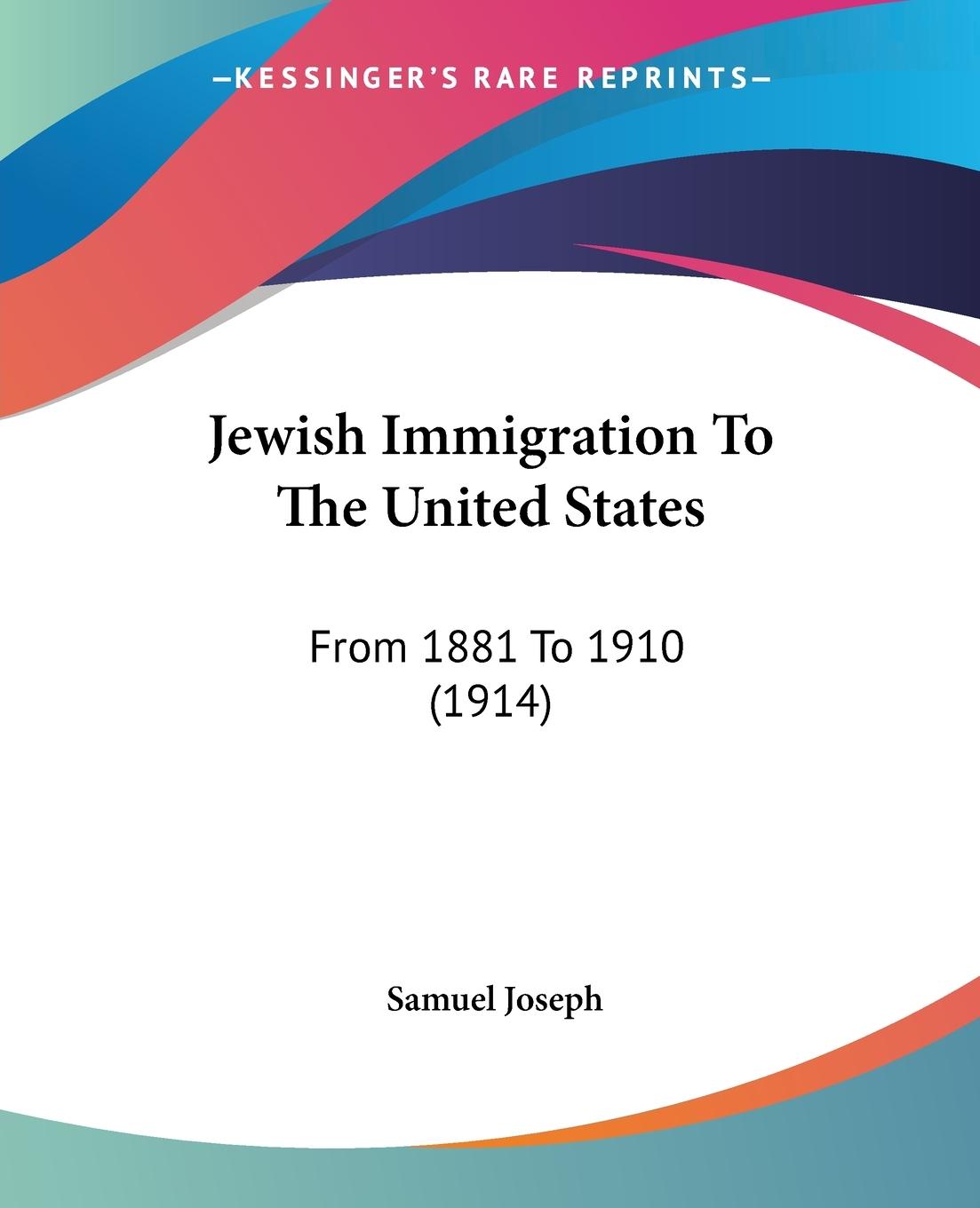 Vorderes Coverbild Jewish Immigration To The United States