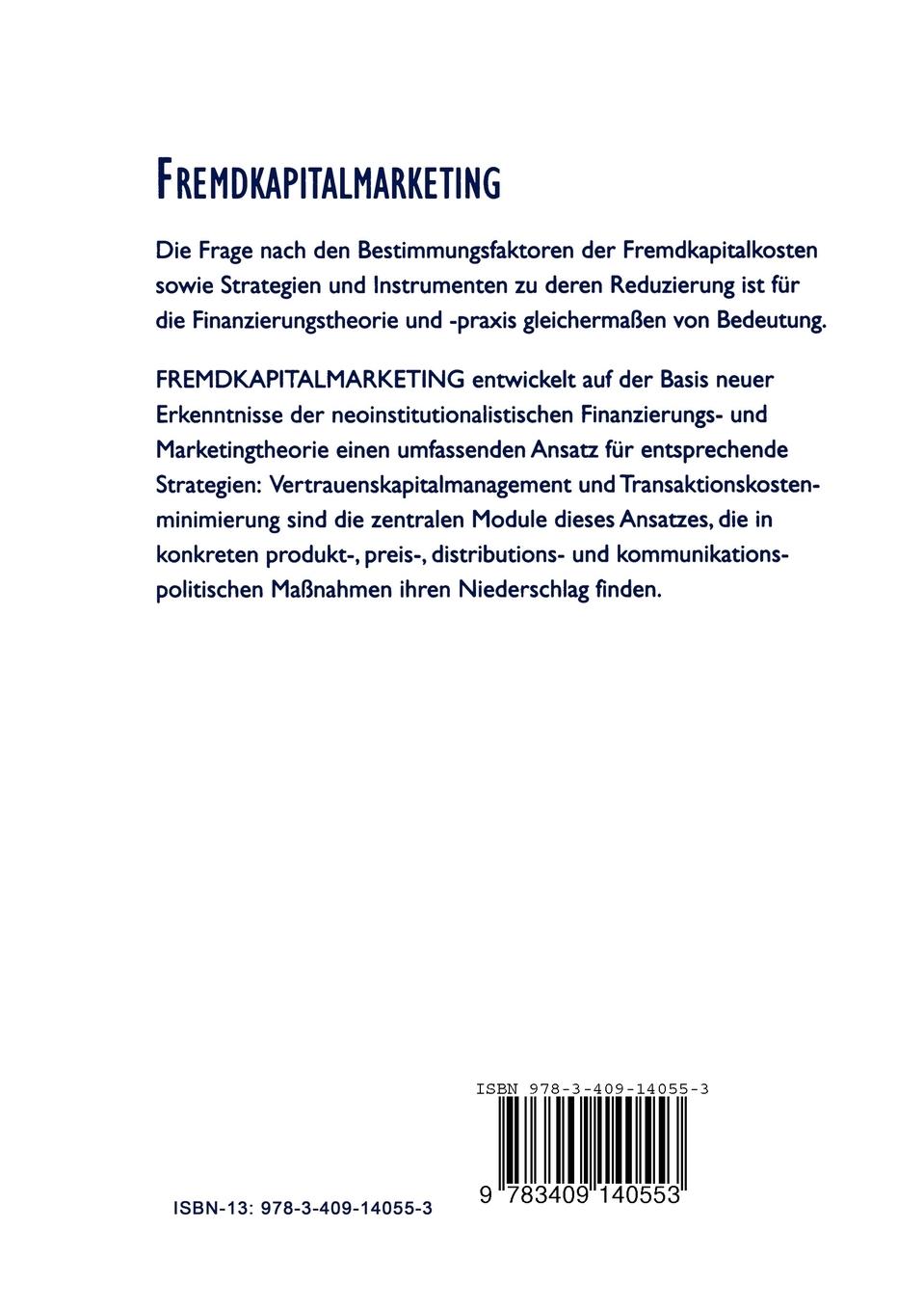 Rückseitencover Fremdkapitalmarketing