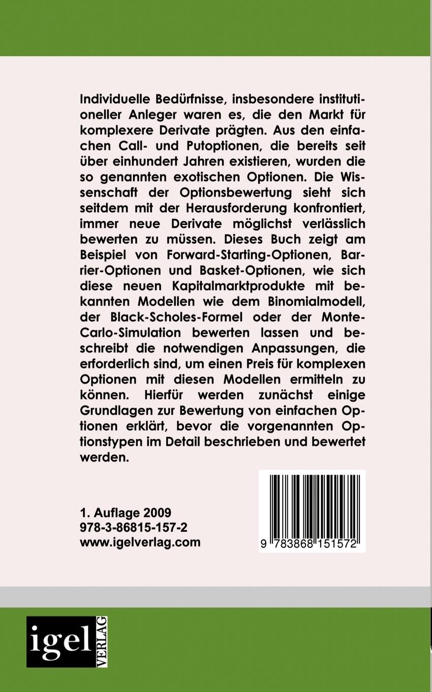 Rückseitencover Bewertung ausgewählter Optionen