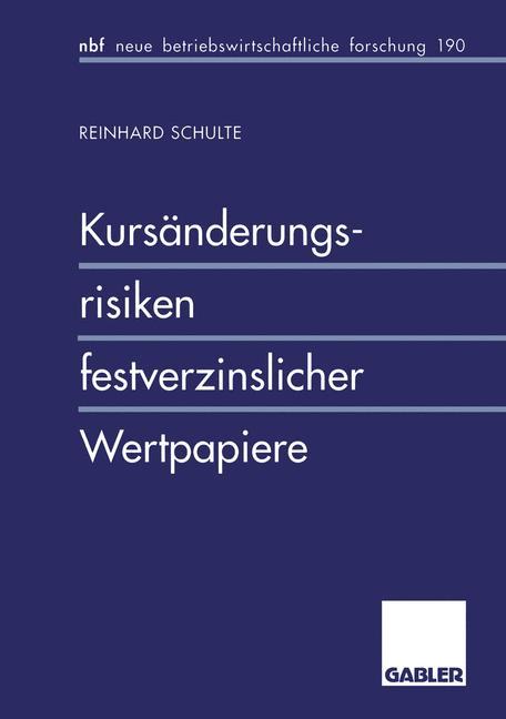Vorderes Coverbild Kursänderungsrisiken festverzinslicher Wertpapiere