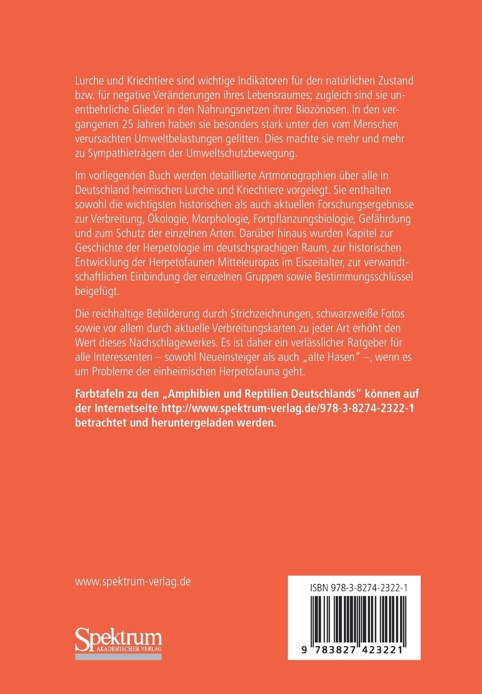 Rückseitencover Die Amphibien und Reptilien Deutschlands