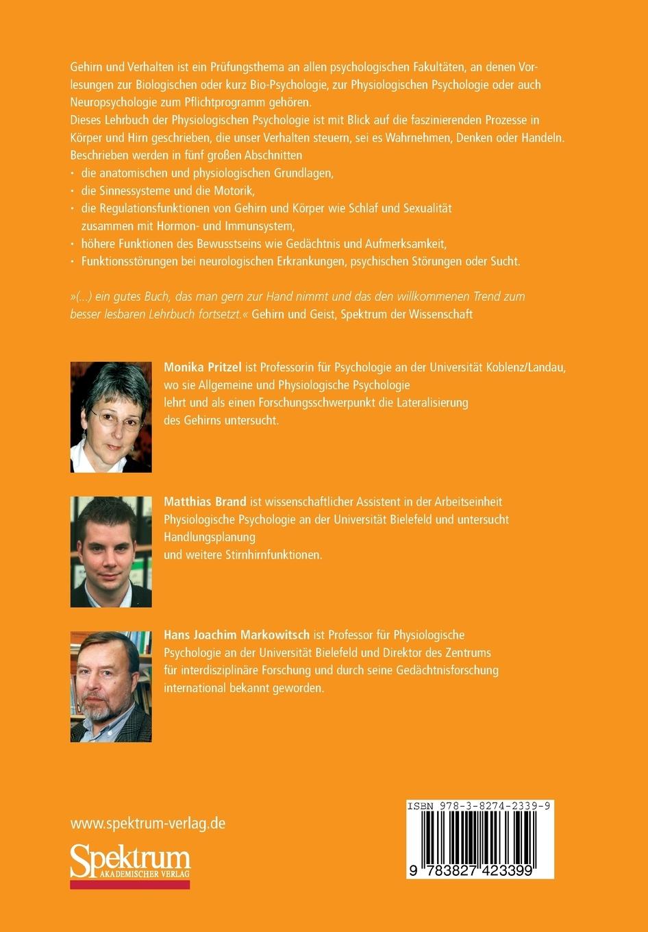 Rückseitencover Gehirn und Verhalten