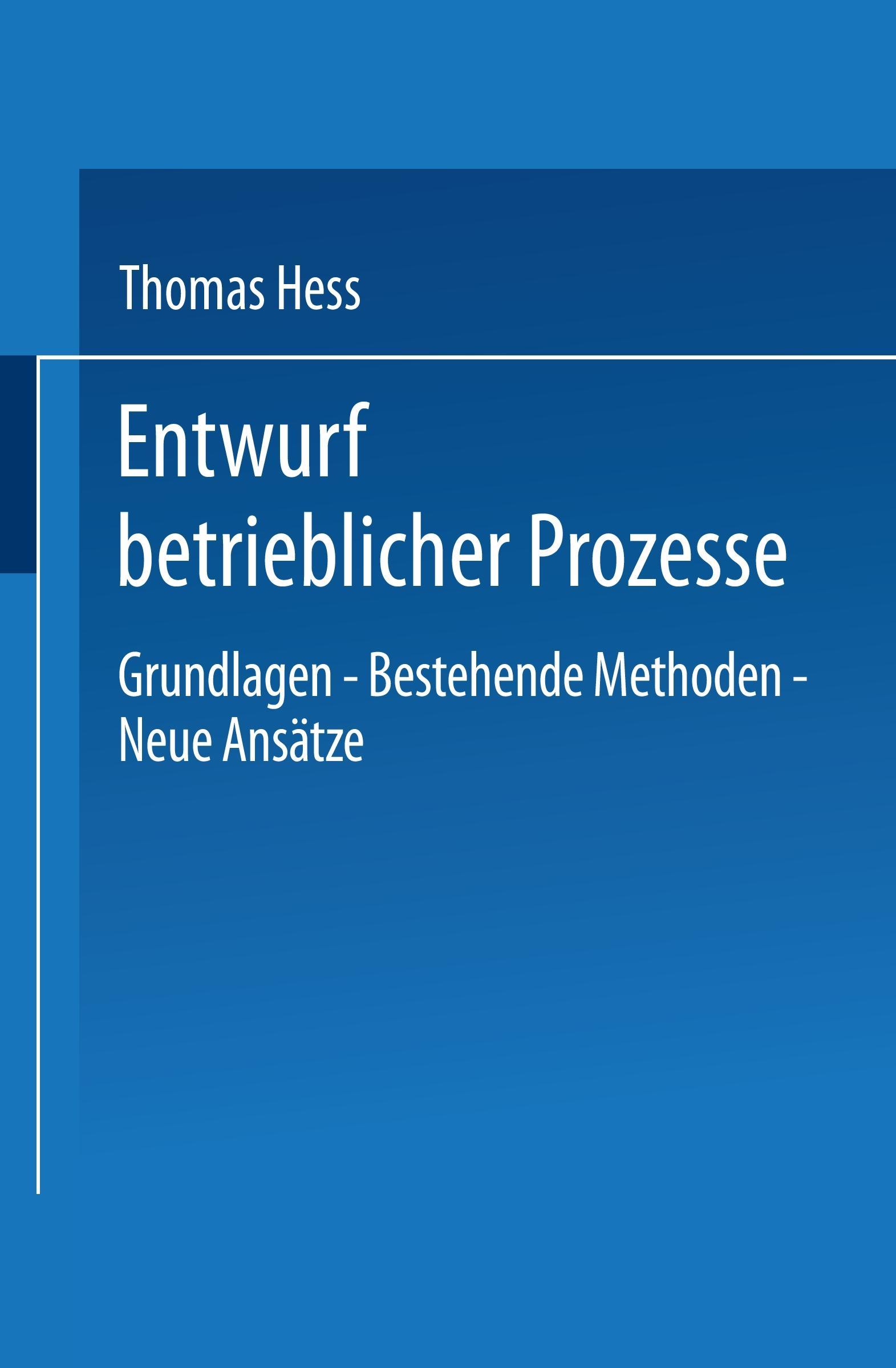 Vorderes Coverbild Entwurf betrieblicher Prozesse