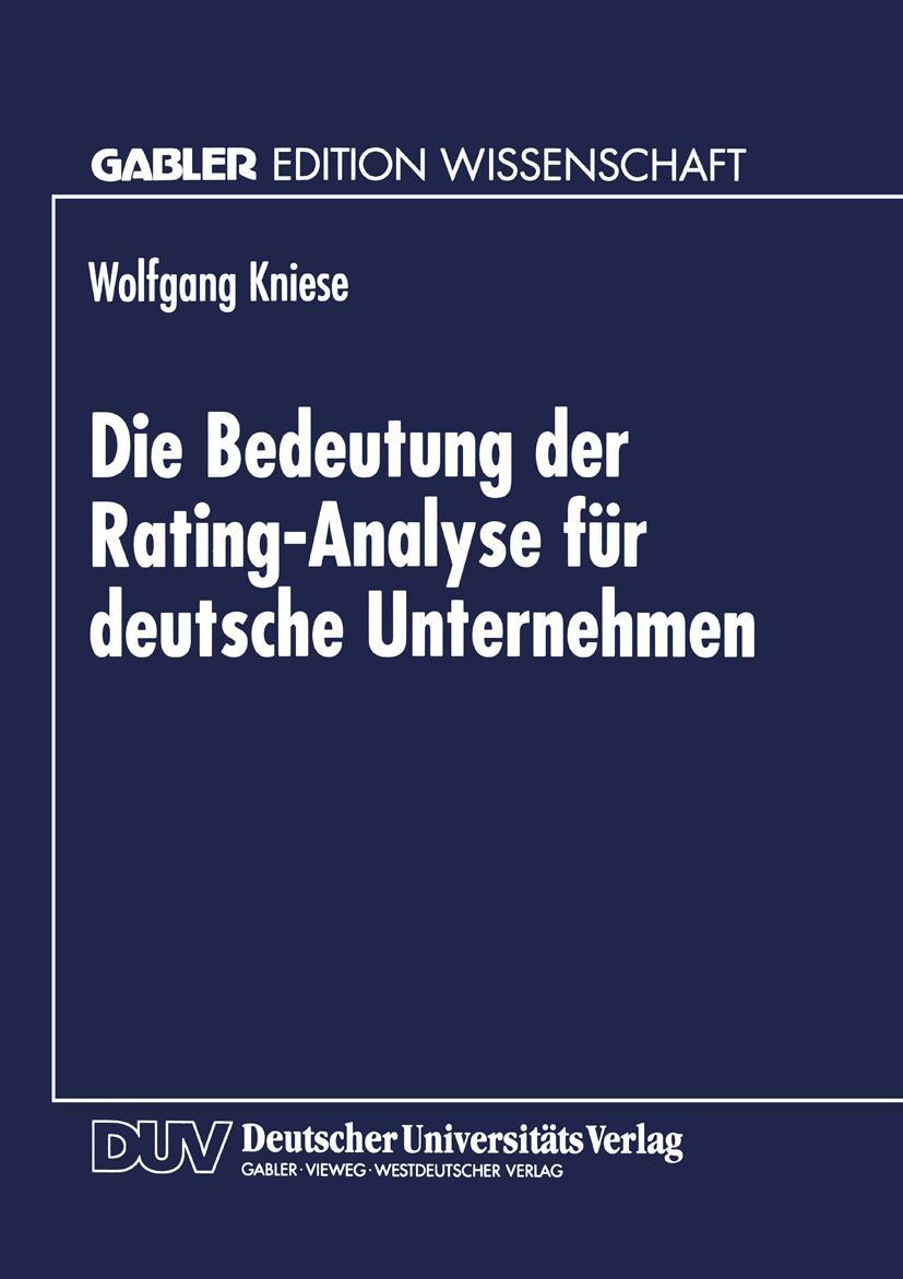 Vorderes Coverbild Die Bedeutung der Rating-Analyse für deutsche Unternehmen