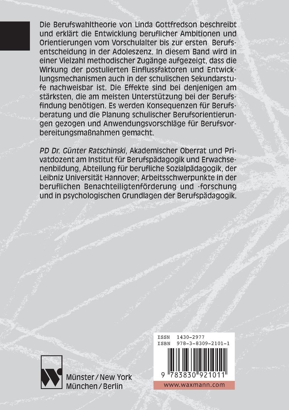 Rückseitencover Selbstkonzept und Berufswahl