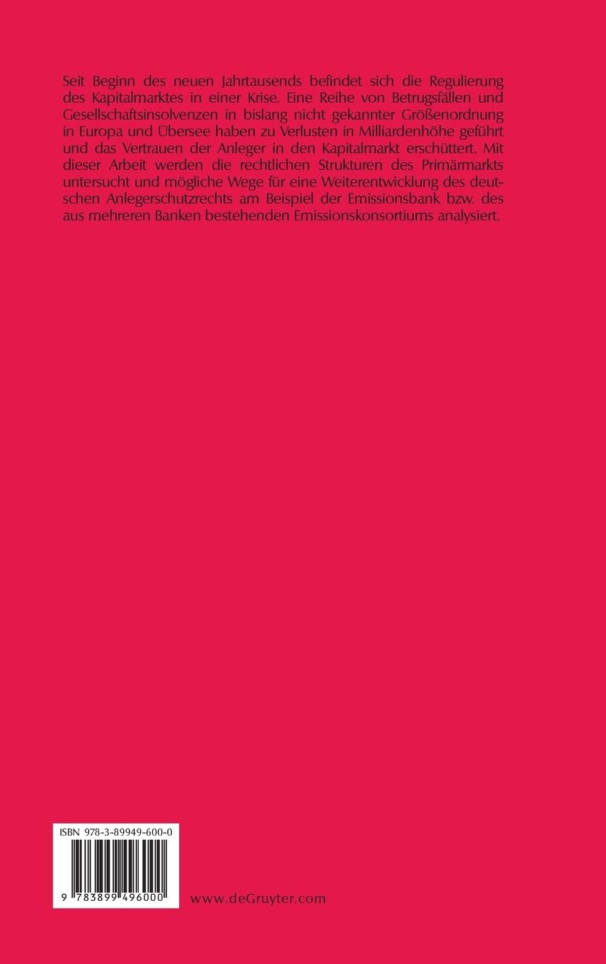 Rückseitencover Die Haftung von Emissionskonsortien