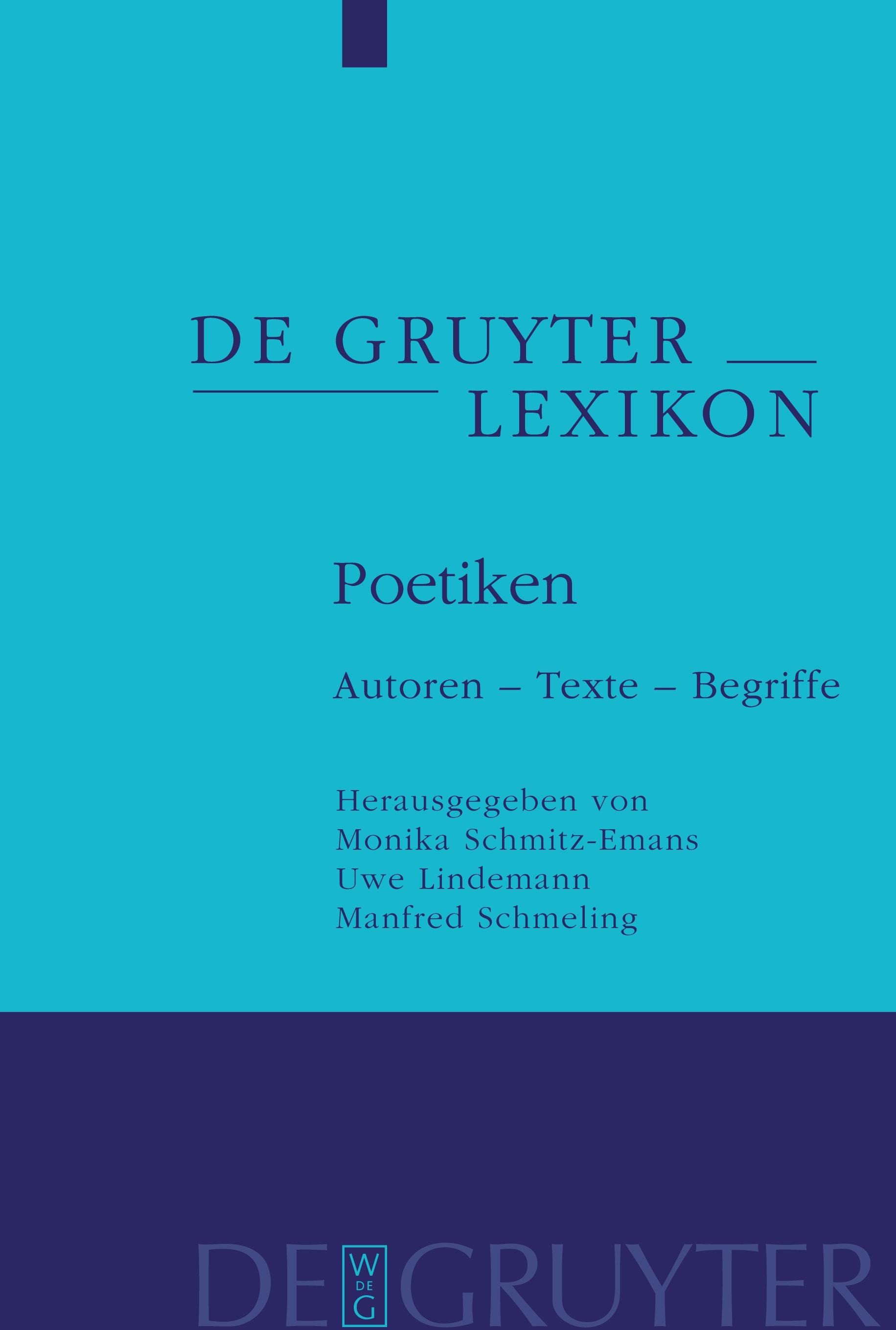 Vorderes Coverbild Poetiken