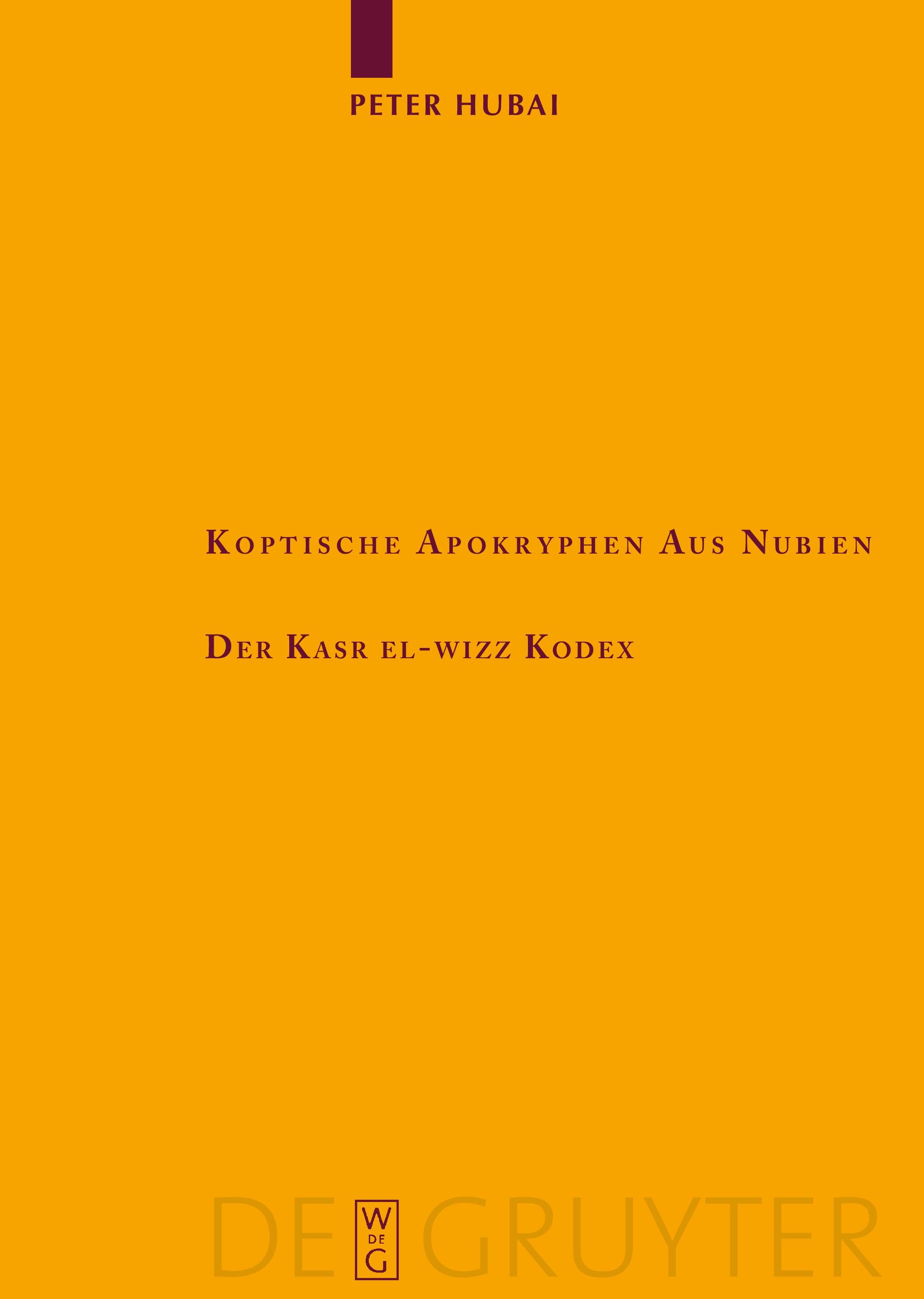 Vorderes Coverbild Koptische Apokryphen aus Nubien