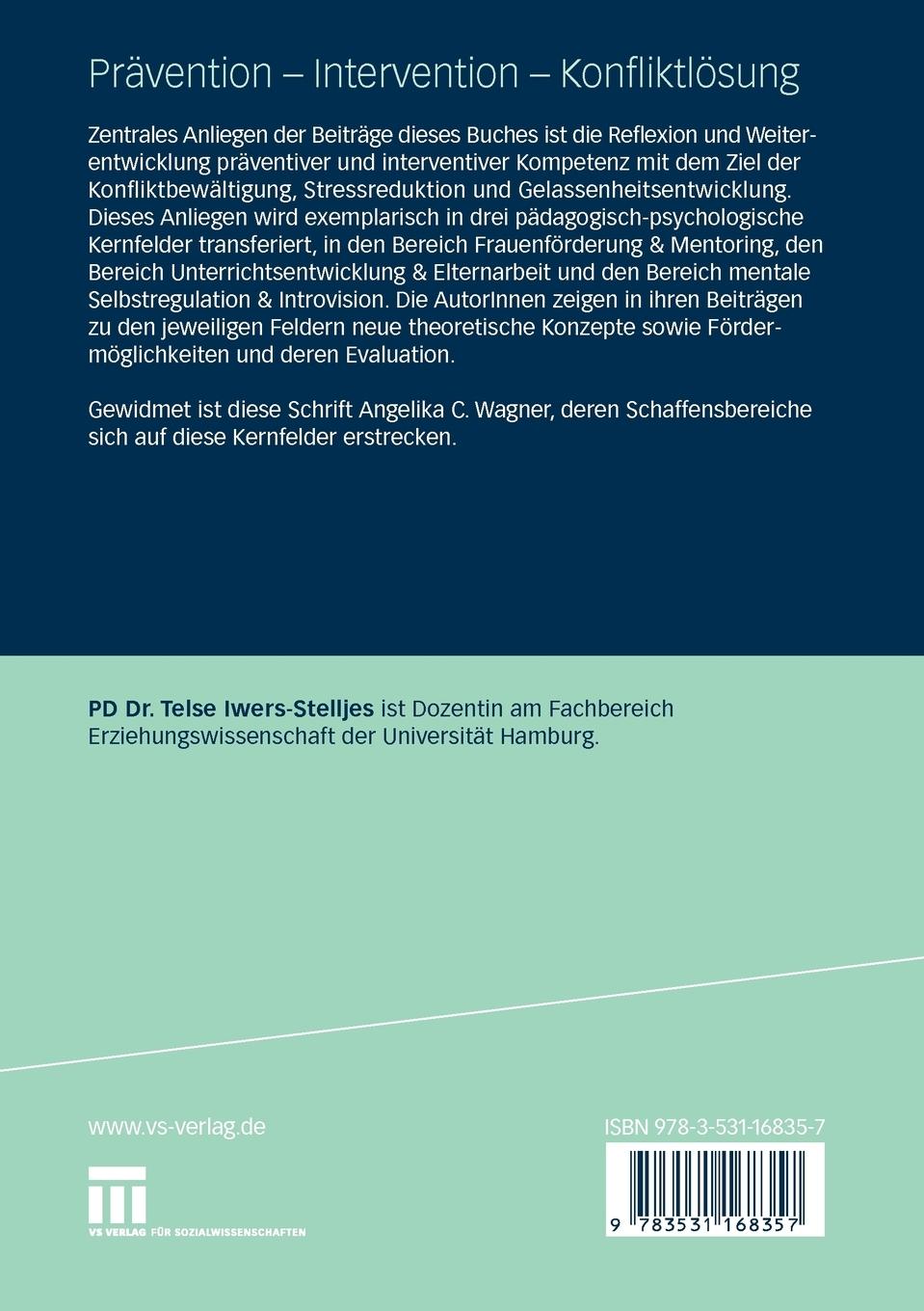 Rückseitencover Prävention - Intervention - Konfliktlösung
