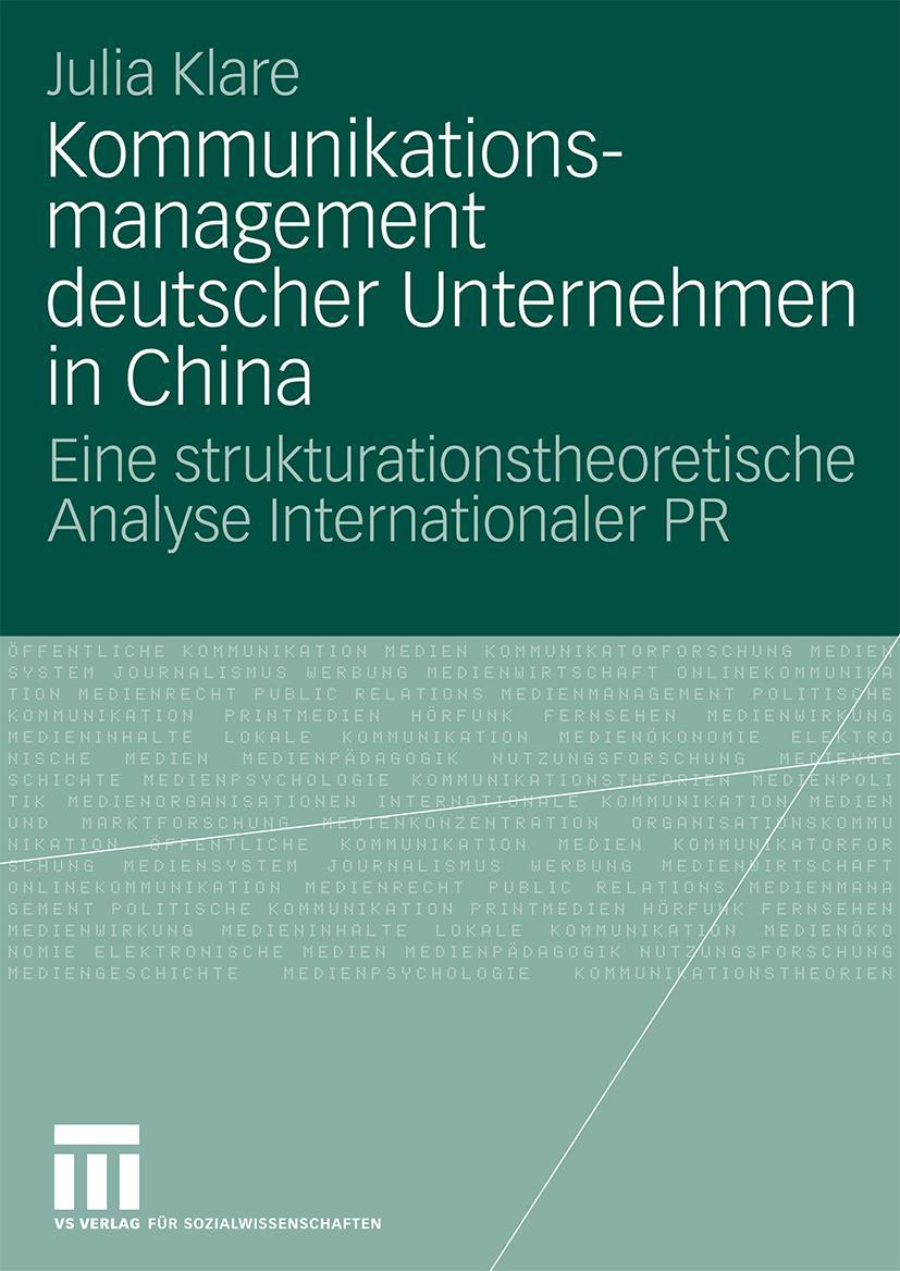 Vorderes Coverbild Kommunikationsmanagement deutscher Unternehmen in China