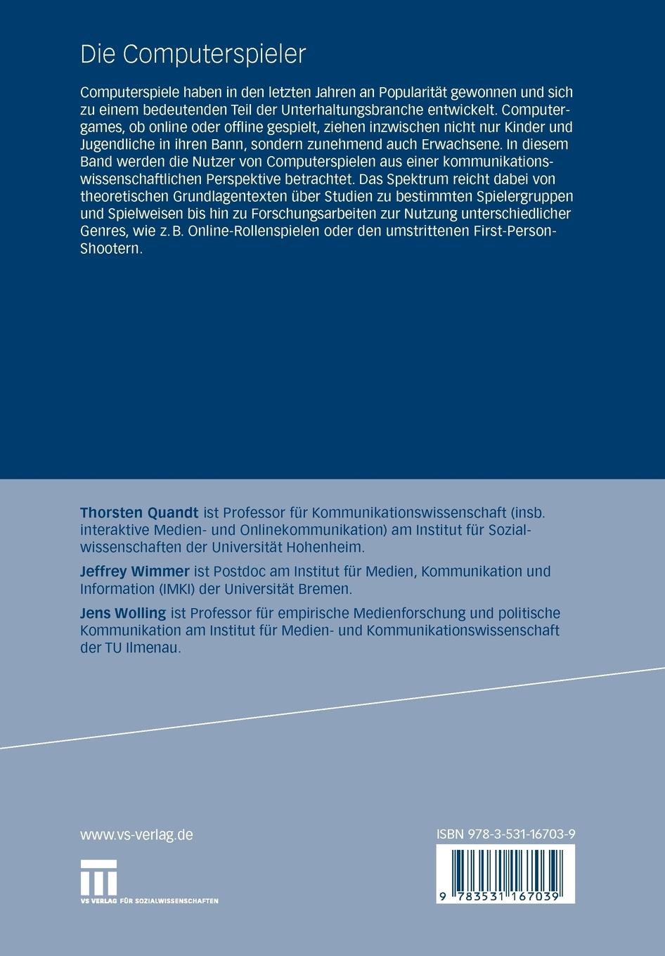 Rückseitencover Die Computerspieler