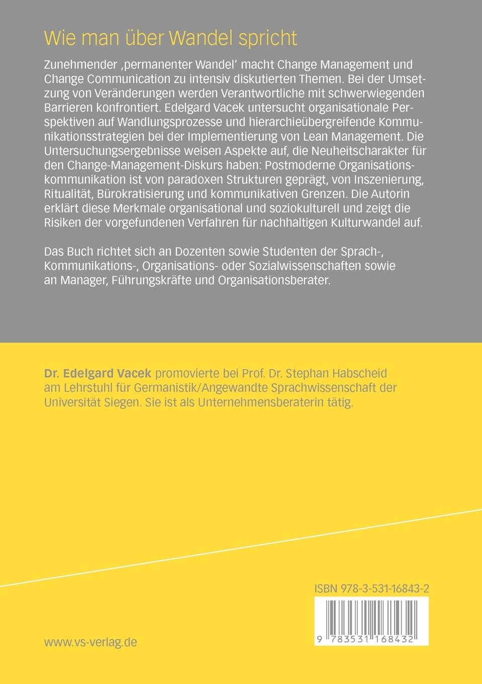 Rückseitencover Wie man über Wandel spricht