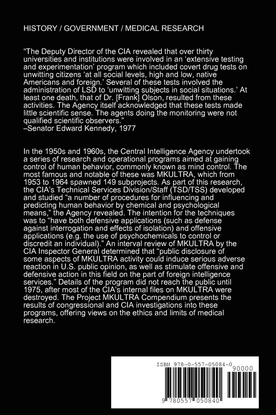 Rückseitencover The Project MKULTRA Compendium