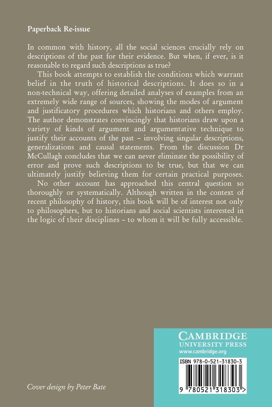 Rückseitencover Justifying Historical Descriptions