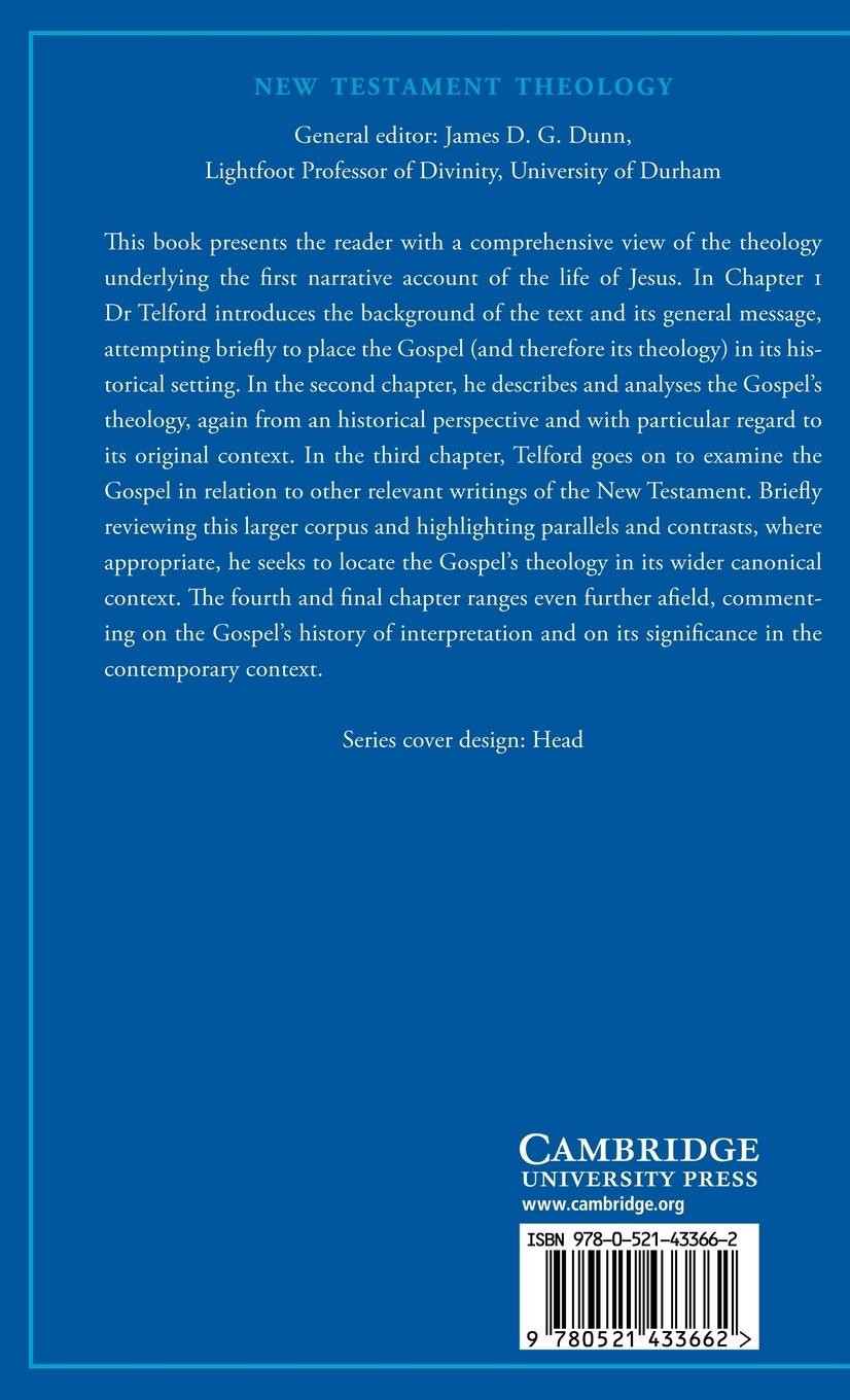 Rückseitencover The Theology of the Gospel of Mark