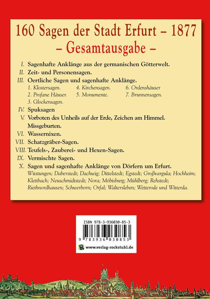 Rückseitencover Sagenbuch der Stadt Erfurt
