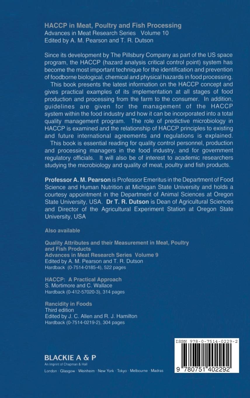 Rückseitencover Hazard Anal Crit Cntrl Point Haccp