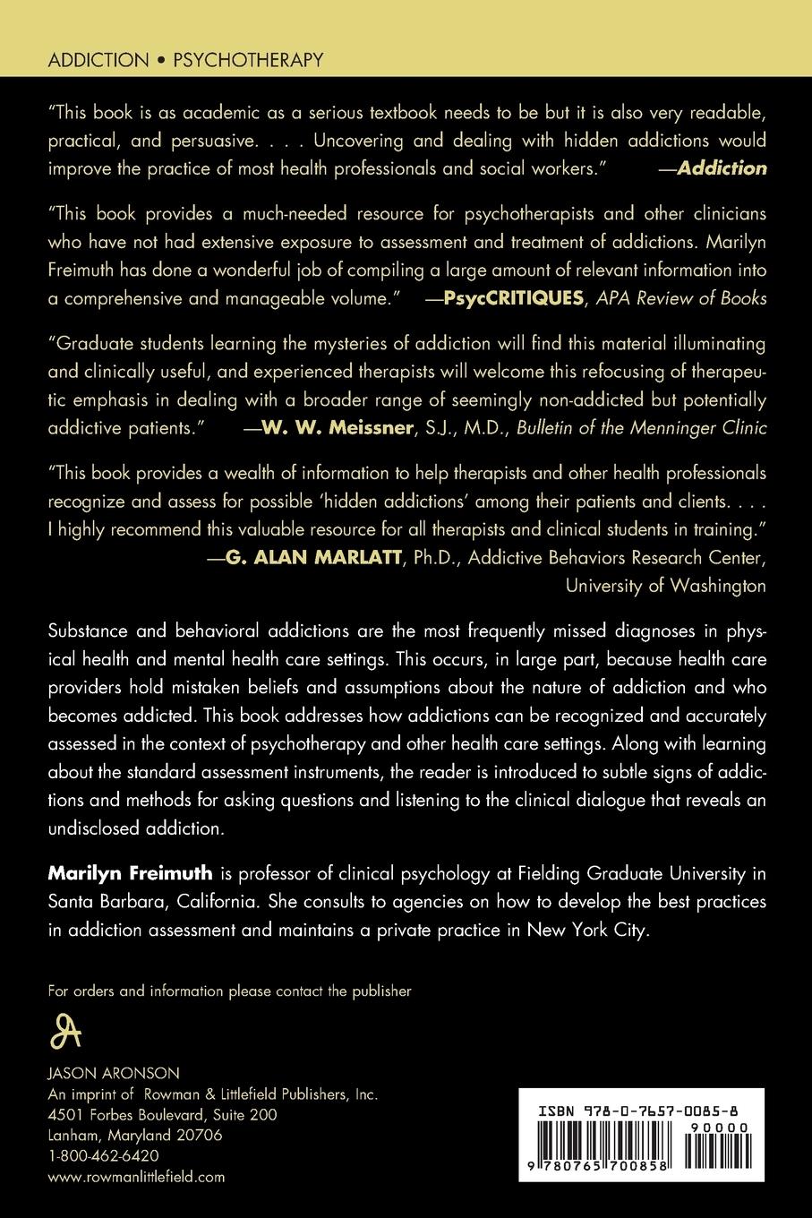 Rückseitencover Hidden Addictions