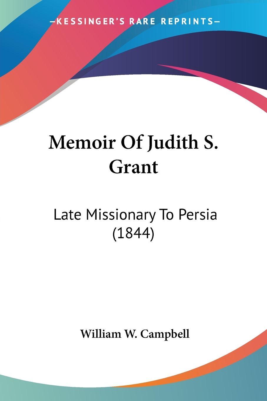 Vorderes Coverbild Memoir Of Judith S. Grant
