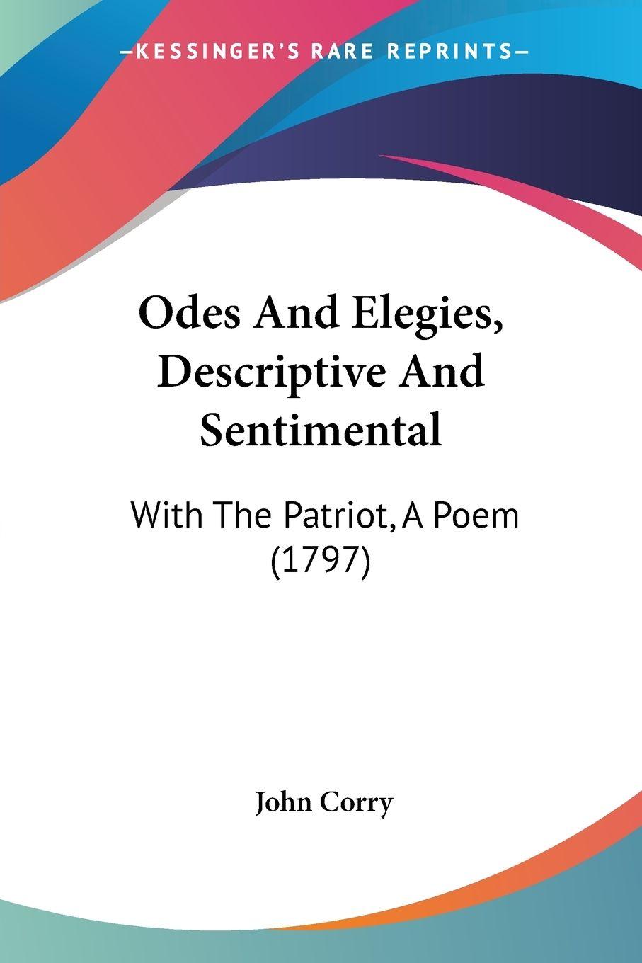 Vorderes Coverbild Odes And Elegies, Descriptive And Sentimental