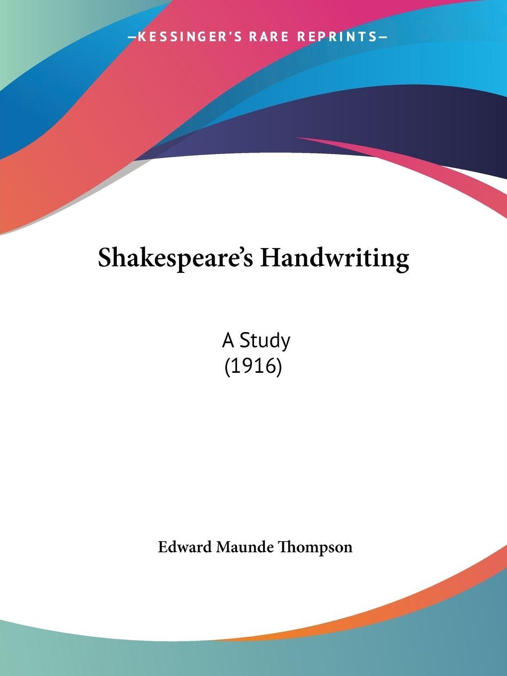 Vorderes Coverbild Shakespeare's Handwriting