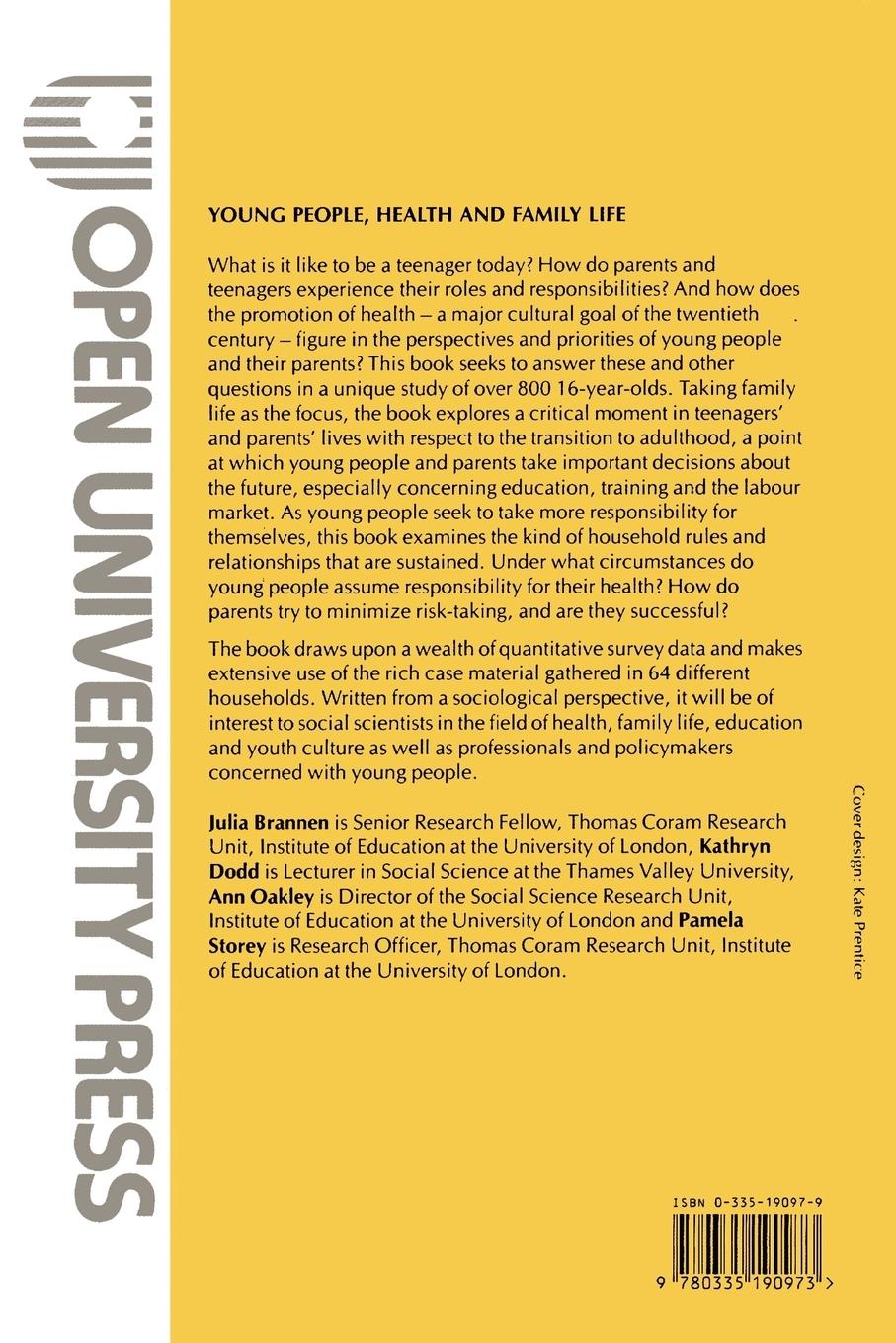 Rückseitencover Young People, Health and Family Life