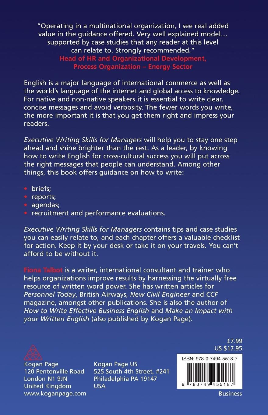 Rückseitencover Executive Writing Skills for Managers