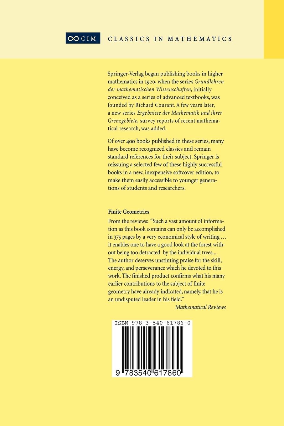 Rückseitencover Finite Geometries