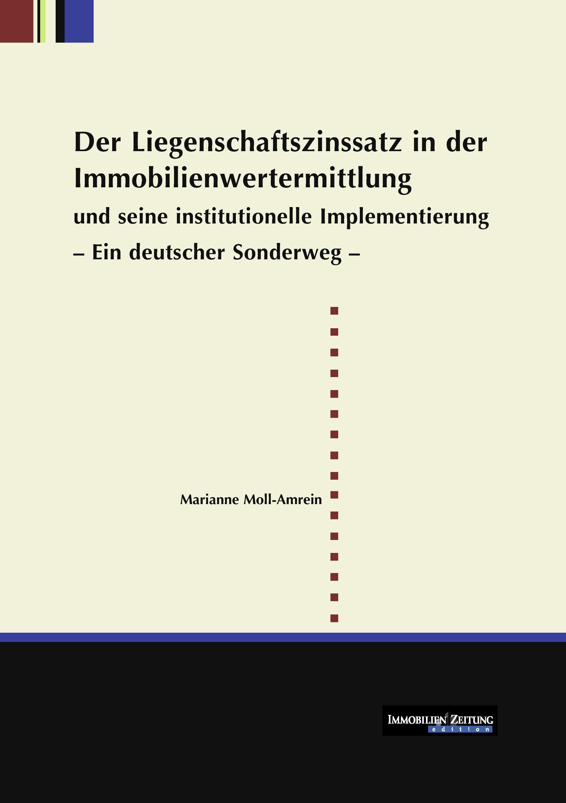 Vorderes Coverbild Der Liegenschaftszinssatz in der Immobilienwertermittlung und seine institutionelle Implementierung