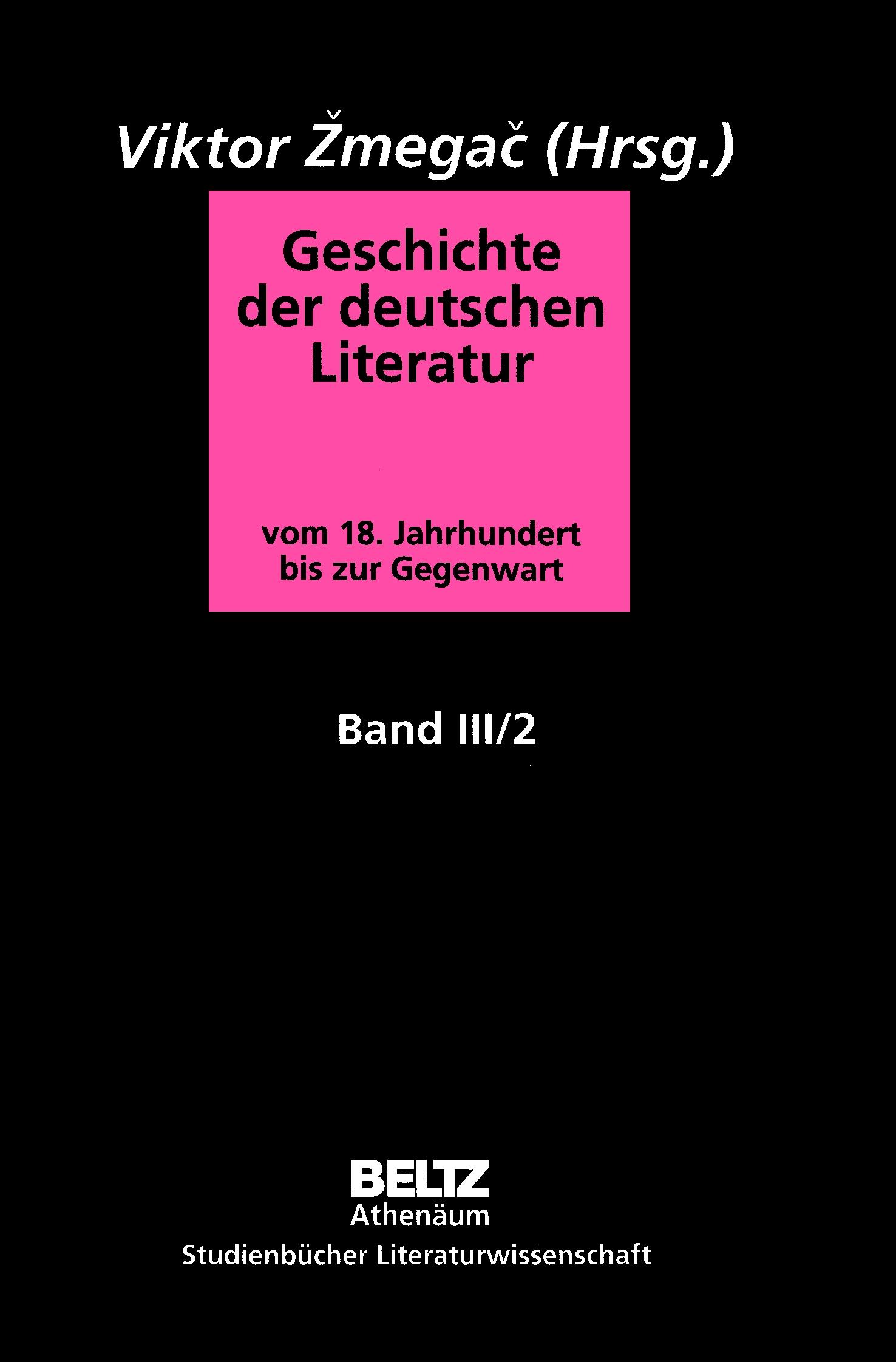 Vorderes Coverbild Geschichte der deutschen Literatur Band III/2