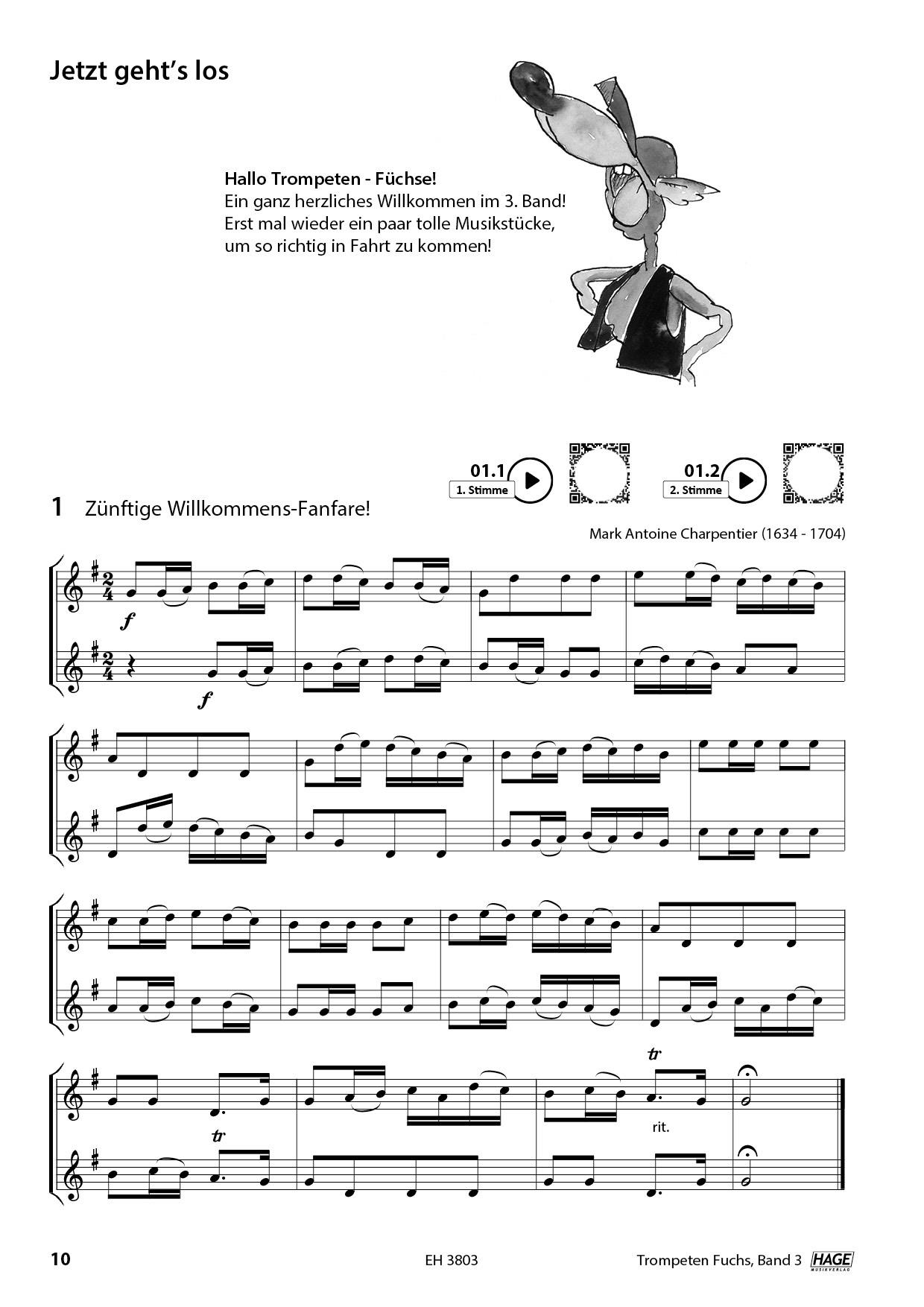 Beispielinhalt (Bild) Trompeten Fuchs Band 3