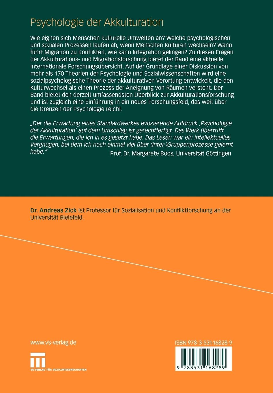Rückseitencover Psychologie der Akkulturation