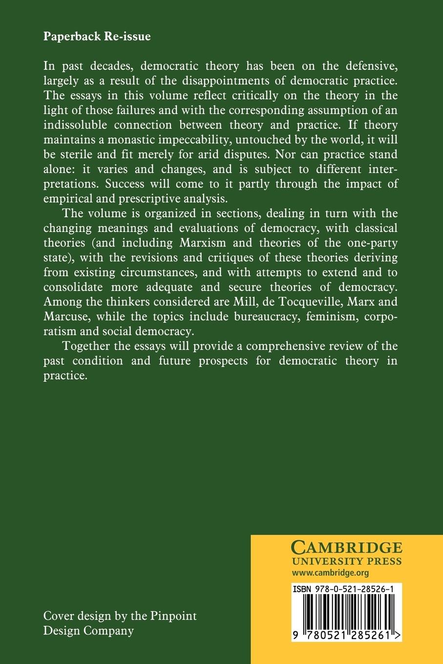 Rückseitencover Democratic Theory and Practice