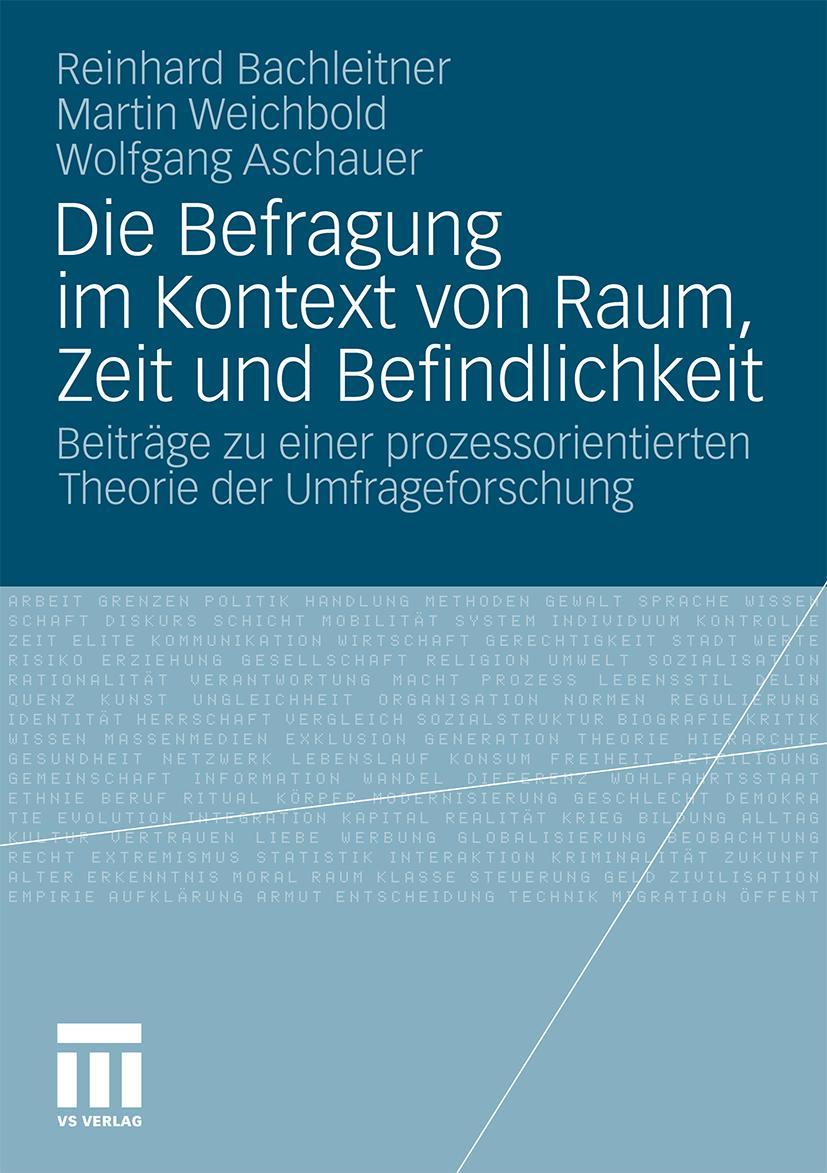 Vorderes Coverbild Die Befragung im Kontext von Raum, Zeit und Befindlichkeit
