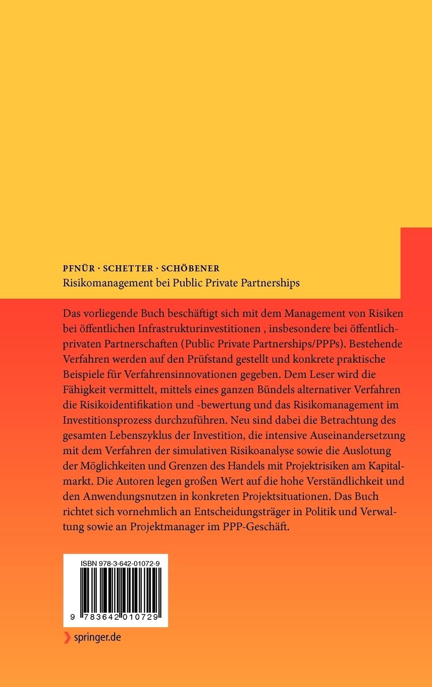 Rückseitencover Risikomanagement bei Public Private Partnerships