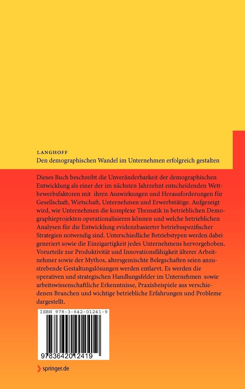 Rückseitencover Den demographischen Wandel im Unternehmen erfolgreich gestalten