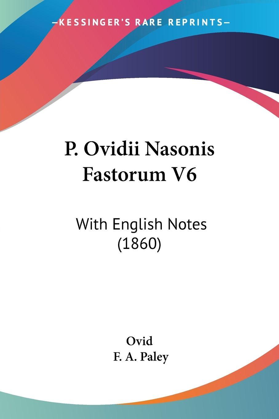 Vorderes Coverbild P. Ovidii Nasonis Fastorum V6