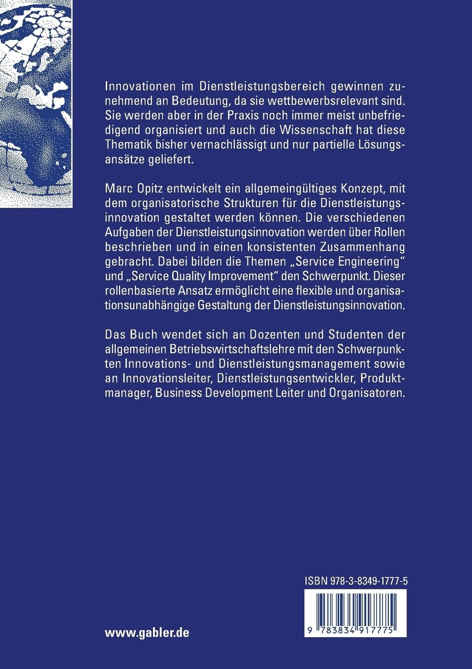 Rückseitencover Organisation integrierter Dienstleistungsinnovationssysteme