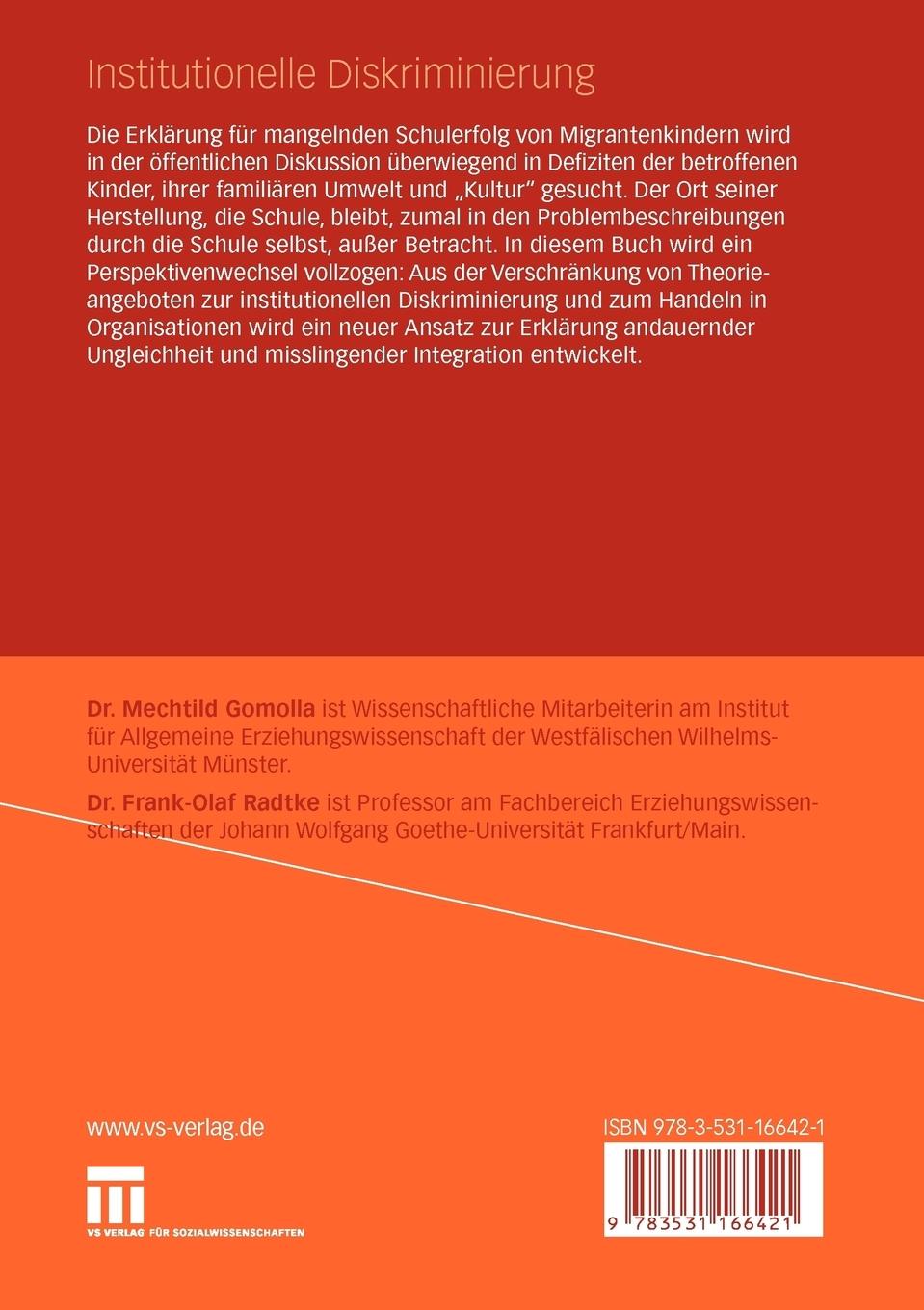 Rückseitencover Institutionelle Diskriminierung