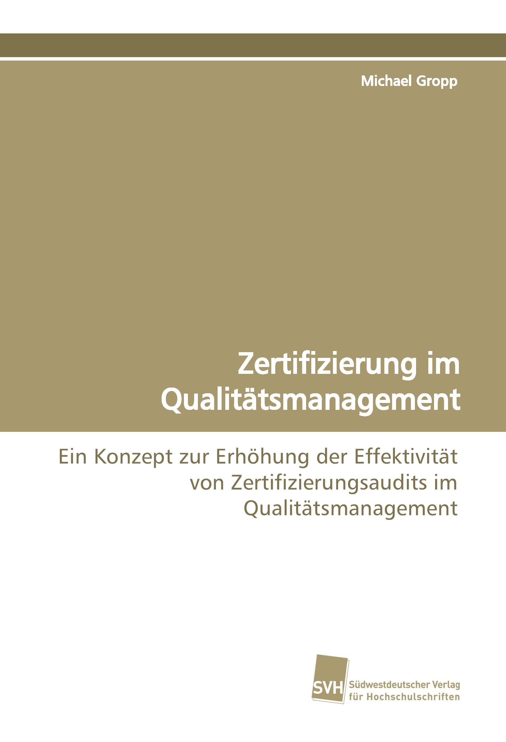 Vorderes Coverbild Zertifizierung im Qualitätsmanagement