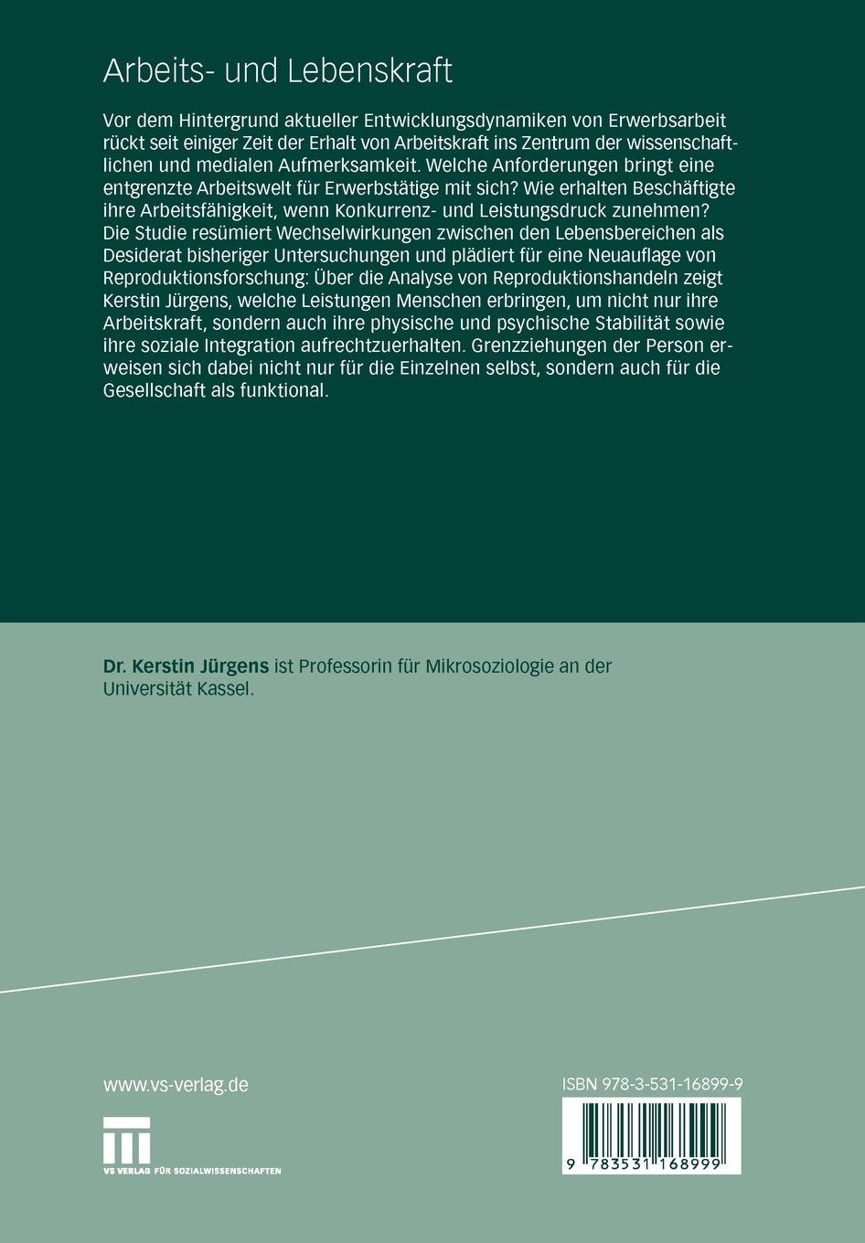 Rückseitencover Arbeits- und Lebenskraft