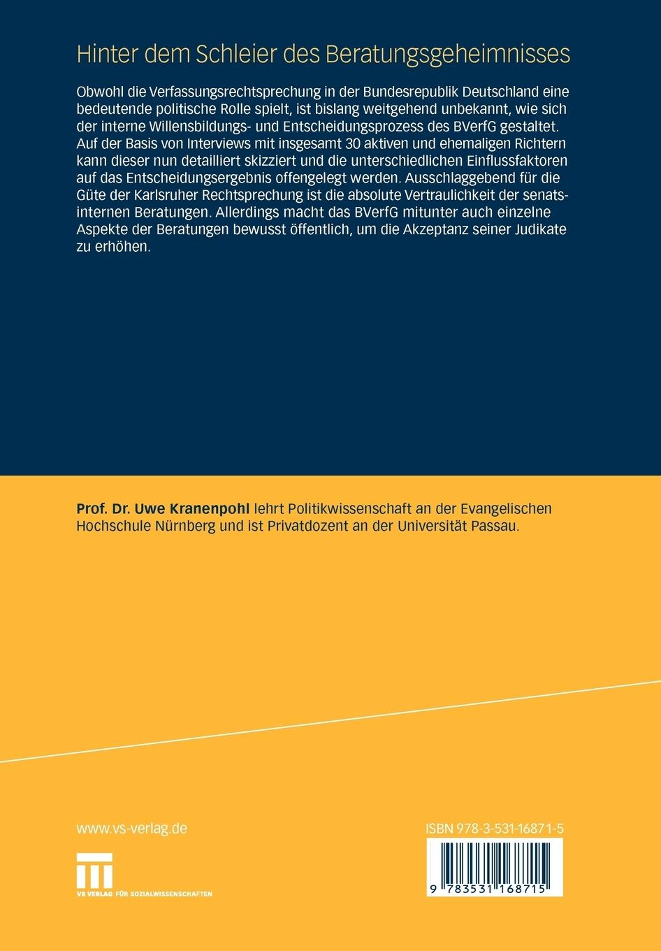 Rückseitencover Hinter dem Schleier des Beratungsgeheimnisses