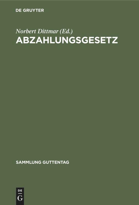 Vorderes Coverbild Abzahlungsgesetz