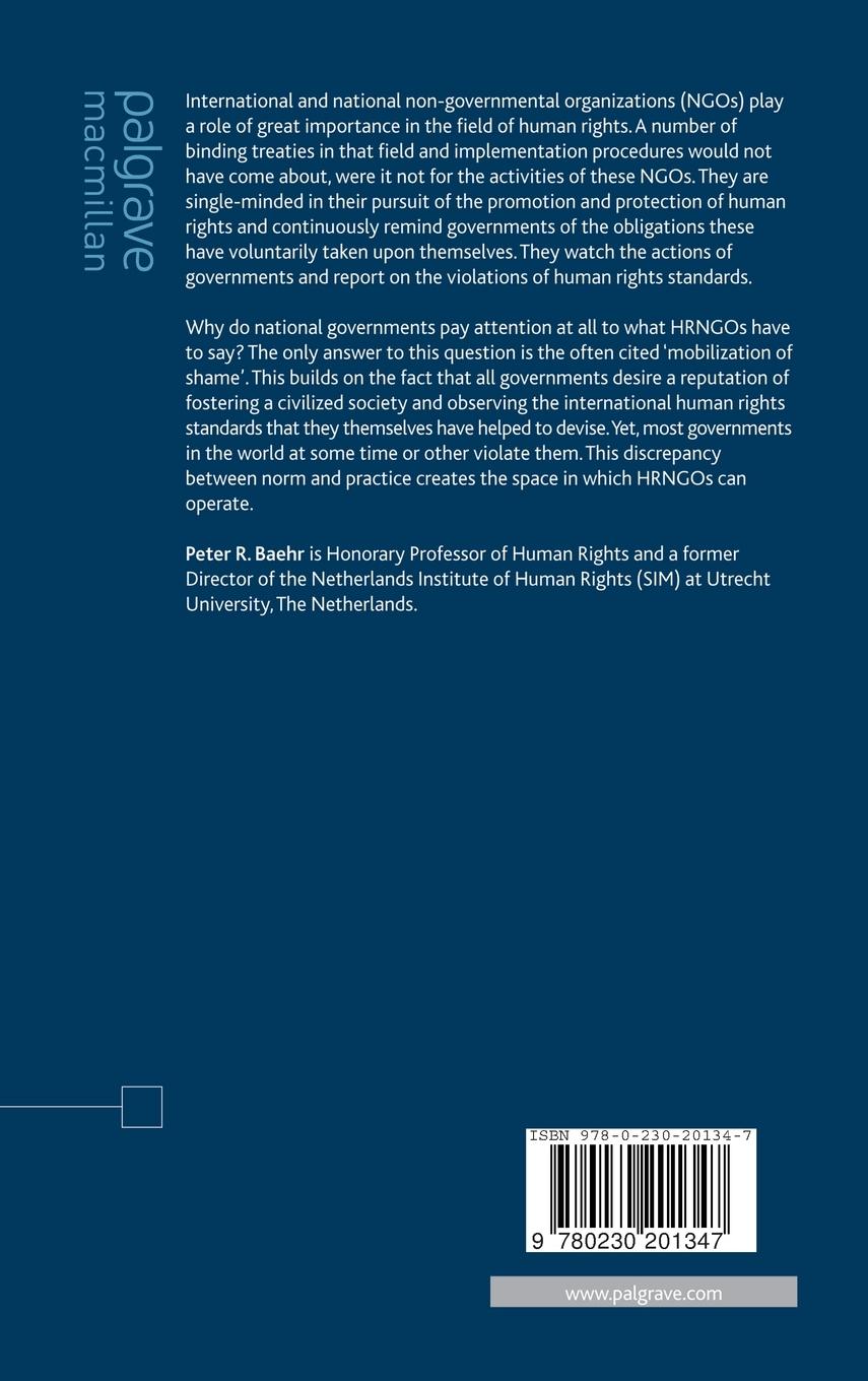 Rückseitencover Non-Governmental Human Rights Organizations in International Relations