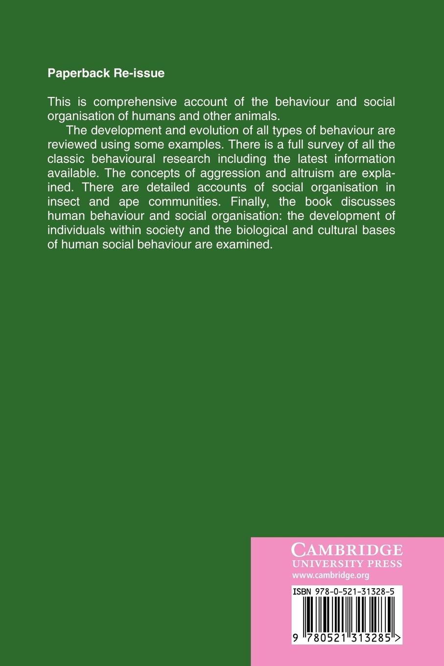 Rückseitencover Behaviour and Social Organisation