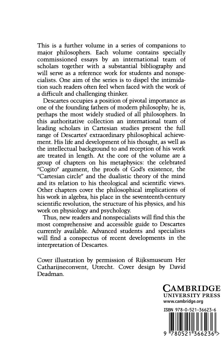 Rückseitencover The Cambridge Companion to Descartes
