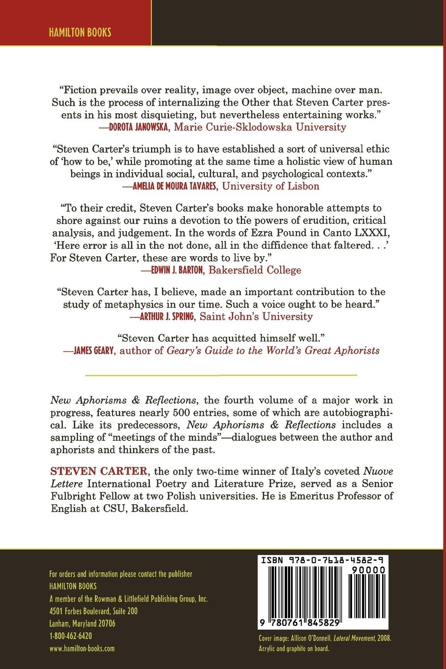 Rückseitencover New Aphorisms & Reflections