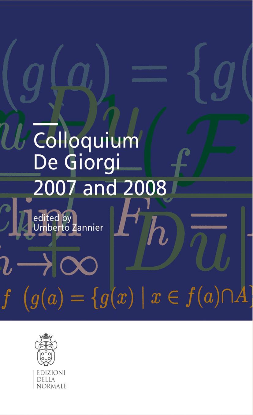 Vorderes Coverbild Colloquium de Giorgi 2007 and 2008
