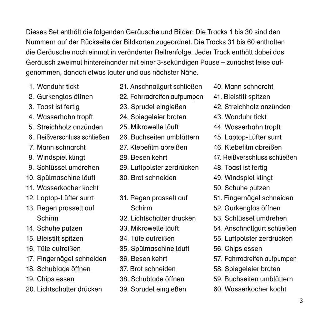 Beispielinhalt (Bild) Leise Alltagsgeräusche